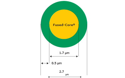Diagrammatic representation of a 2.7 µm Fused-Core particle design