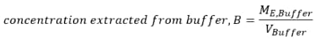 Equation for the concentration extracted from buffer.