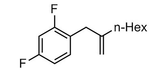 difluoro-methyleneoctyl 2,4-Difluoro-1-(2-methyleneoctyl)benzene molecule