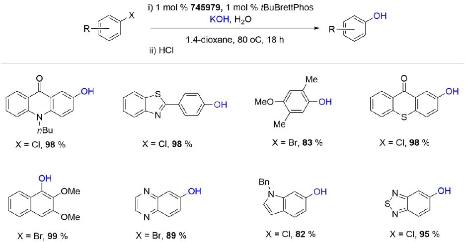 芳基和杂芳基卤化物的tBuBrettPhos Pd G3催化羟基化反应