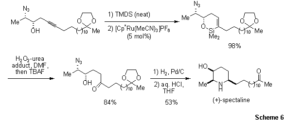 Concise synthesis of the 3-hydroxypiperidine alkaloid (+)-spectaline
