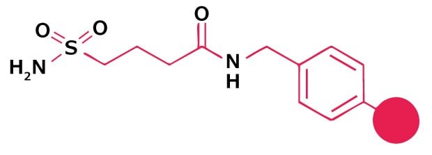 Fmoc SPPS Linker Structure for Peptide Thioester Synthesis Chemical structure of a dimethoxy-substituted aryl amide linker used for peptide attachment in Fmoc solid-phase peptide synthesis.