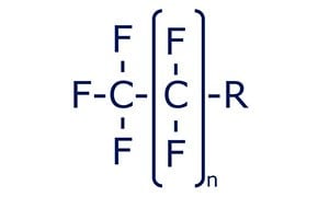 Structural representation of Per- and poly-fluoroalkyl substances (PFAS) compounds