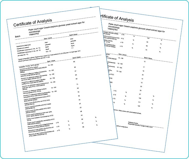 Quality control certificates in accordance with new EN ISO 11133.