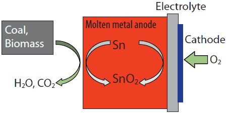 Schematic of a Direct-Carbon Fuel Cell