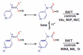 RAFT Agent capable of polymerization of both LAMs and MAMs controlled by pH.