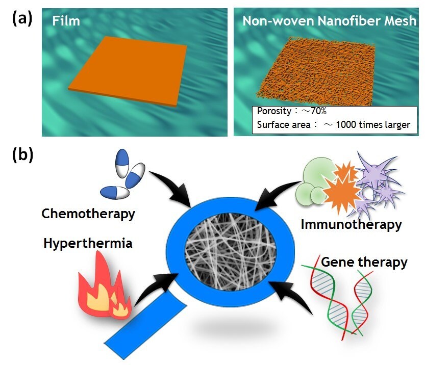 Smart Nanofiber Meshes as a Local Drug Delivery Platform Schematic images of film and nonwoven nanofiber meshes