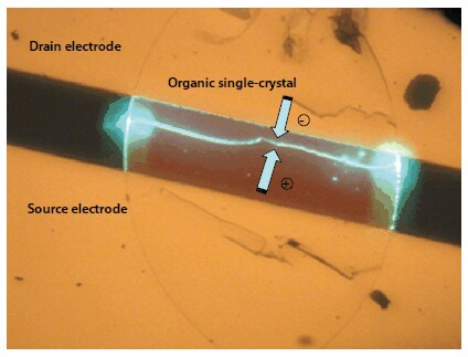 Ambipolar FET producing bright electroluminescence