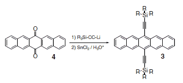 Ethynylpentacene synthesis.