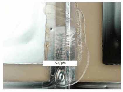 An inkjet printed transistor based on TIPS pentacene. An inkjet printed transistor based on TIPS pentacene.