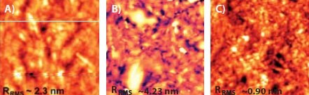 Tapping-mode AFM height images of Compound 1/PC71BM