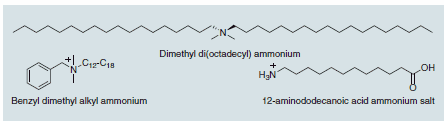 Typical alkyl ammonium organic treatments