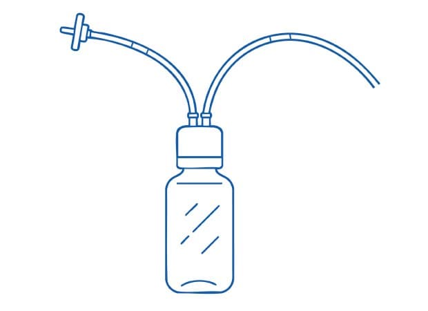 Exemplary bottle and tubing without connectors for NovaSeptum® GO or SURe sampling systems