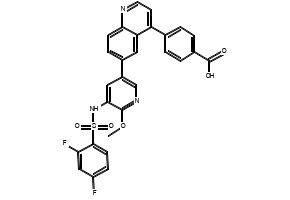 4-(6-(5-((2,4-Difluorophenyl)sulfonamido)-6-methoxypyridin-3-yl)quinolin-4-yl)benzoic acid, 1313994-59-0, undefined, 