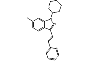 6-Iodo-3-[(1E)-2-(2-pyridinyl)ethenyl]-1-(tetrahydro-2H-pyran-2-yl)-1H-indazole, 886230-77-9, undefined, 