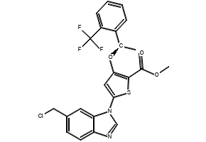 (R)-methyl 5-(6-(chloromethyl)-1H-benzo[d]imidazol-1-yl)-3-(1-(2-(trifluoromethyl)phenyl)ethoxy)thiophene-2-carboxylate, 929095-40-9, undefined, 