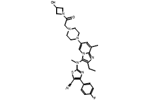 2-((2-Ethyl-6-(4-(2-(3-hydroxyazetidin-1-yl)-2-oxoethyl)piperazin-1-yl)-8-methylimidazo[1,2-a]pyridin-3-yl)(methyl)amino)-4-(4-fluorophenyl)thiazole-5-carbonitrile, 1628260-79-6, undefined, 