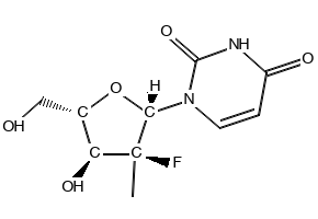 1-((2S,3S,4S,5S)-3-fluoro-4-hydroxy-5-(hydroxymethyl)-3-methyltetrahydrofuran-2-yl)pyrimidine-2,4(1H,3H)-dione, 1946820-96-7, undefined, 
