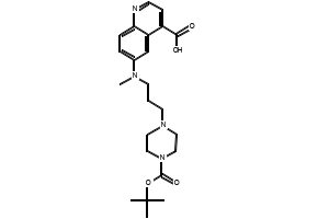 6-((3-(4-(tert-Butoxycarbonyl)piperazin-1-yl)propyl)(methyl)amino)quinoline-4-carboxylic acid, 2374782-81-5, undefined, 