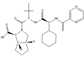 (1S,3aR,6aS)-2-((S)-2-((S)-2-Cyclohexyl-2-(pyrazine-2-carboxamido)acetamido)-3,3-dimethylbutanoyl)octahydrocyclopenta[c]pyrrole-1-carboxylic acid, 402958-98-9, undefined, 