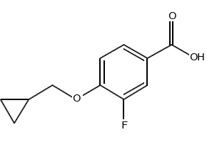 4-(Cyclopropylmethoxy)-3-fluorobenzoic acid, 1021144-38-6, undefined, 