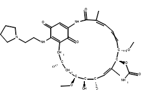(4E,6Z,8S,9S,10E,12S,13R,14S,16R)-13-Hydroxy-8,14-dimethoxy-4,10,12,16-tetramethyl-3,20,22-trioxo-19-((2-(pyrrolidin-1-yl)ethyl)amino)-2-azabicyclo[16.3.1]docosa-1(21),4,6,10,18-pentaen-9-yl carbamate, 75747-23-8, undefined, 