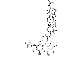 ((2R,3S,4S,5R,6S)-6-(((2S,3R,4S,5S)-3-(((2S,3R,4R,5S)-3,4-Dihydroxy-5-(hydroxymethyl)tetrahydrofuran-2-yl)oxy)-5-hydroxy-2-(((1S,2R,4aR,6aS,6bR,8aR,10S,12aR,12bR,14aR,14bS)-1-hydroxy-1,6b,9,9,12a-pentamethyl-2-(2-methylprop-1-en-1-yl)hexadecahydro-1H,6H-4a,6a-methanonaphtho[1,2-h]pyrano[2,3-c]isochromen-10-yl)oxy)tetrahydro-2H-pyran-4-yl)oxy)-3,4,5-trihydroxytetrahydro-2H-pyran-2-yl)methyl hydrogen sulfate