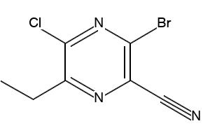 3-Bromo-5-chloro-6-ethylpyrazine-2-carbonitrile, 2043020-03-5, undefined, 