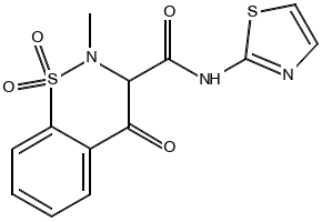 4-Hydroxy-2-methyl-N-(thiazol-2-yl)-2H-benzo[e][1,2]thiazine-3-carboxamide 1,1-dioxide