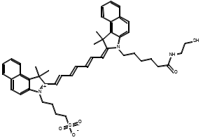 4-(2-(7-(3-(6-((2-Mercaptoethyl)amino)-6-oxohexyl)-1,1-dimethyl-1,3-dihydro-2H-benzo[e]indol-2-ylidene)hepta-1,3,5-trien-1-yl)-1,1-dimethyl-1H-benzo[e]indol-3-ium-3-yl)butane-1-sulfonate, 2387670-76-8, undefined, 