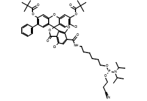 2',4,7-Trichloro-6-((6-(((2-cyanoethoxy)(diisopropylamino)phosphaneyl)oxy)hexyl)carbamoyl)-3-oxo-7'-phenyl-3H-spiro[isobenzofuran-1,9'-xanthene]-3',6'-diyl bis(2,2-dimethylpropanoate), 1414265-81-8, undefined, 