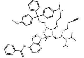 (2R,3R,4R,5R)-2-(6-Benzamido-9H-purin-9-yl)-5-((bis(4-methoxyphenyl)(phenyl)methoxy)methyl)-4-(2-methoxyethoxy)tetrahydrofuran-3-yl (2-cyanoethyl) diisopropylphosphoramidite