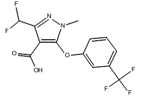 3-(Difluoromethyl)-1-methyl-5-(3-(trifluoromethyl)phenoxy)-1H-pyrazole-4-carboxylic acid, 1369490-06-1, undefined, 