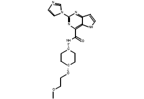 2-(1H-Imidazol-1-yl)-N-(cis-4-(2-methoxyethoxy)cyclohexyl)-5H-pyrrolo[3,2-d]pyrimidine-4-carboxamide, 2597933-78-1, undefined, 