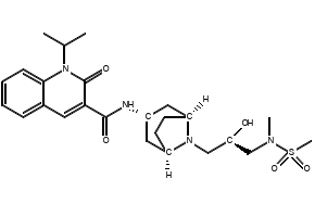 N-((3-endo)-8-((R)-2-Hydroxy-3-(N-methylmethylsulfonamido)propyl)-8-azabicyclo[3.2.1]octan-3-yl)-1-isopropyl-2-oxo-1,2-dihydroquinoline-3-carboxamide