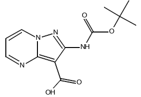 2-((tert-Butoxycarbonyl)amino)pyrazolo[1,5-a]pyrimidine-3-carboxylic acid, 1383056-73-2, undefined, 