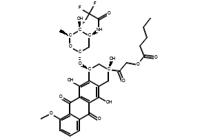 2-oxo-2-((2S,4S)-2,5,12-trihydroxy-4-(((2R,4S,5S,6S)-5-hydroxy-6-methyl-4-(2,2,2-trifluoroacetamido)tetrahydro-2H-pyran-2-yl)oxy)-7-methoxy-6,11-dioxo-1,2,3,4,6,11-hexahydrotetracen-2-yl)ethyl pentanoate
