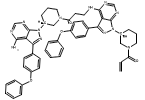 1-((R)-3-(4-((3-((R)-3-(4-Amino-3-(4-phenoxyphenyl)-1H-pyrazolo[3,4-d]pyrimidin-1-yl)piperidin-1-yl)-3-oxopropyl)amino)-3-(4-phenoxyphenyl)-1H-pyrazolo[3,4-d]pyrimidin-1-yl)piperidin-1-yl)prop-2-en-1-one
