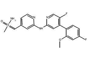 ((2-((5-Fluoro-4-(4-fluoro-2-methoxyphenyl)pyridin-2-yl)amino)pyridin-4-yl)methyl)(imino)(methyl)-l6-sulfanone, 1610358-53-6, undefined, 