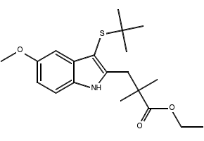 Ethyl 3-(3-(tert-Butylthio)-5-methoxy-1H-indol-2-yl)-2,2-dimethylpropanoate, 1431697-75-4, undefined, 