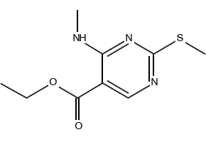Ethyl 4-(methylamino)-2-(methylsulfanyl)-5-pyrimidinecarboxylate, 76360-82-2, undefined, 
