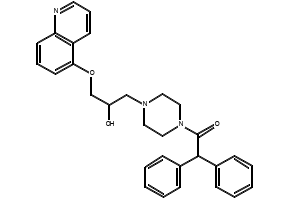 1-(4-(2-Hydroxy-3-(quinolin-5-yloxy)propyl)piperazin-1-yl)-2,2-diphenylethan-1-one, 129716-58-1, undefined, 