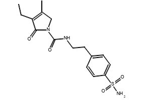 4-[2-[(3-Ethyl-4-methyl-2-oxo-3-pyrrolin-1-yl)carboxamido]ethyl]benzenesulfonamide, 119018-29-0, undefined, 