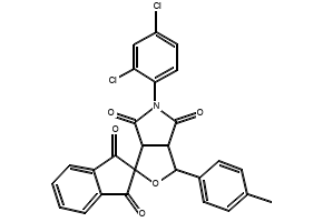 5-(2,4-Dichlorophenyl)-3-(p-tolyl)-3a,6a-dihydrospiro[furo[3,4-c]pyrrole-1,2'-indene]-1',3',4,6(3H,5H)-tetraone, 459789-75-4, undefined, 