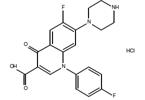 6-Fluoro-1-(4-fluorophenyl)-4-oxo-7-(piperazin-1-yl)-1,4-dihydroquinoline-3-carboxylic acid hydrochloride