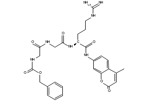 Benzyl (S)-(2-((2-((5-guanidino-1-((4-methyl-2-oxo-2H-chromen-7-yl)amino)-1-oxopentan-2-yl)amino)-2-oxoethyl)amino)-2-oxoethyl)carbamate