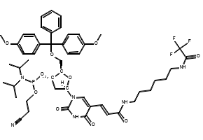 (2R,3S,5R)-2-((Bis(4-methoxyphenyl)(phenyl)methoxy)methyl)-5-(2,4-dioxo-5-((E)-3-oxo-3-((6-(2,2,2-trifluoroacetamido)hexyl)amino)prop-1-en-1-yl)-3,4-dihydropyrimidin-1(2H)-yl)tetrahydrofuran-3-yl (2-cyanoethyl) diisopropylphosphoramidite