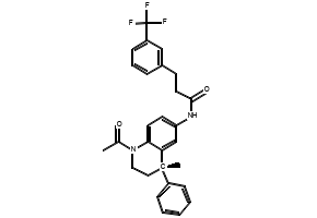 (S)-N-(1-Acetyl-4-methyl-4-phenyl-1,2,3,4-tetrahydroquinolin-6-yl)-3-(3-(trifluoromethyl)phenyl)propanamide, 1421683-12-6, undefined, 