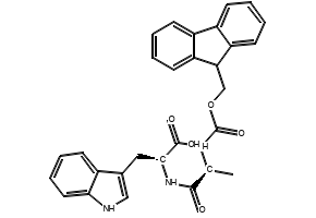 (S)-2-((S)-2-((((9H-Fluoren-9-yl)methoxy)carbonyl)amino)propanamido)-3-(1H-indol-3-yl)propanoic acid, 255381-12-5, undefined, 
