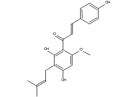 1-[2,4-Dihydroxy-6-methoxy-3-(3-methyl-2-buten-1-yl)phenyl]-3-(4-hydroxyphenyl)-2-propen-1-one, 569-83-5, undefined, 